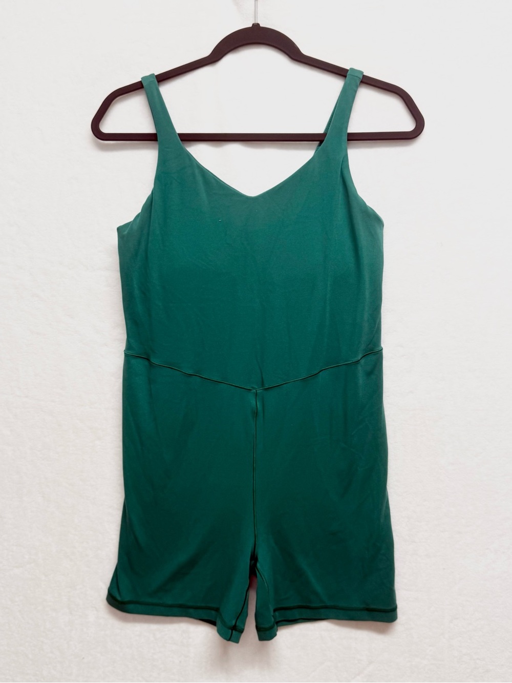 Sleeveless Teal V-Neck Romper with Tailored Waist